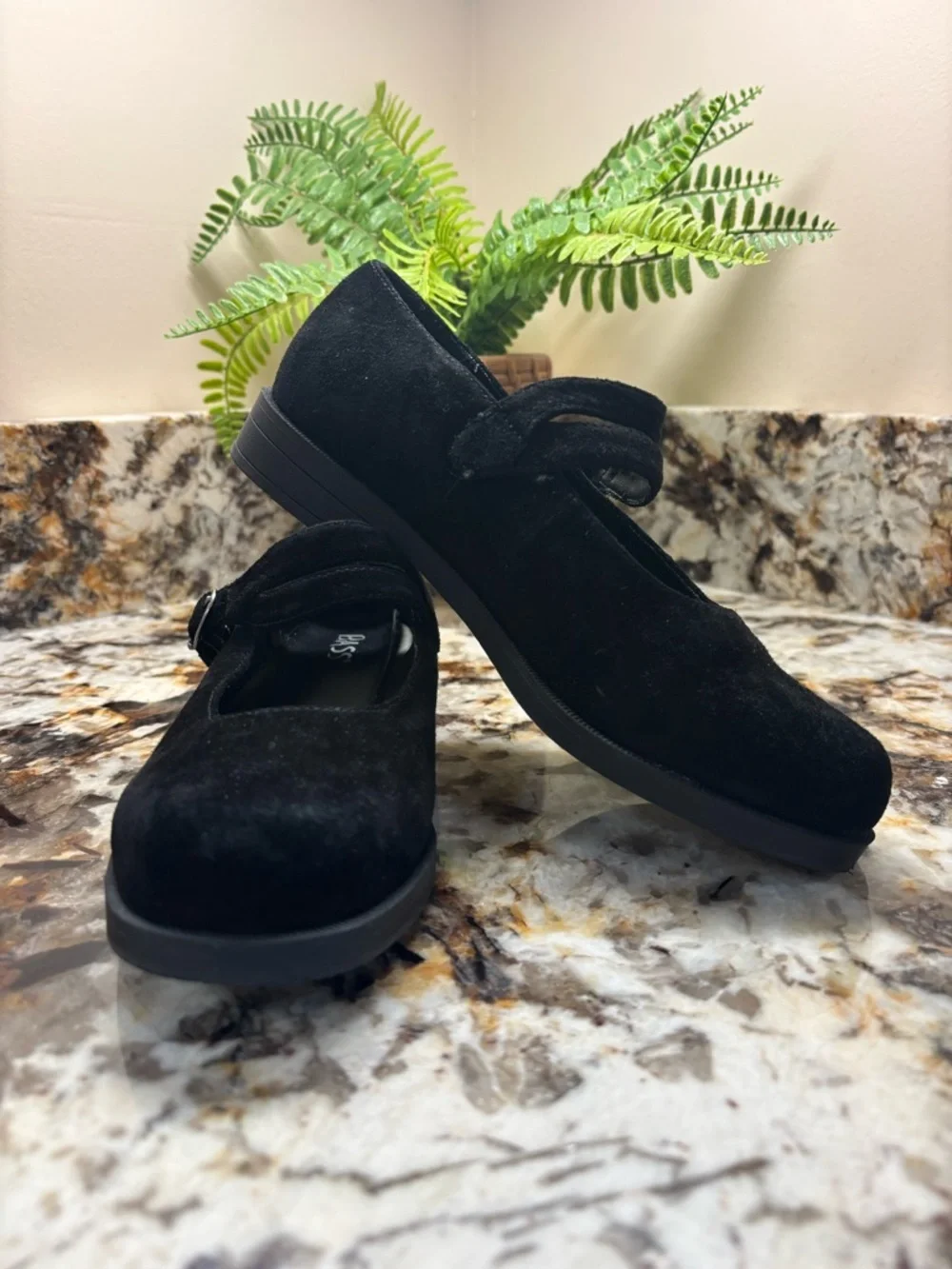 Bass Black Suede Mary Jane Flats for Kids